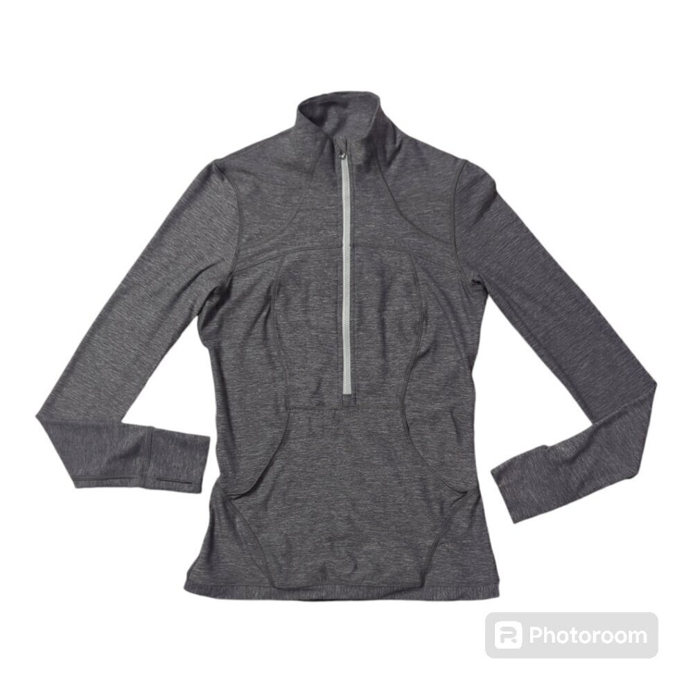 Lululemon half zip shirt, size 6, heather gray with front pocket